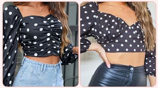 Unique Black polka dot Crop top for Girls [upl. by Aicirtam]