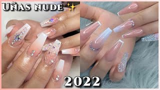 TENDENCIAS DE UÑAS ACRÍLICAS NUDE  Nuevos diseños 2025  Uñas con piedras elegantes [upl. by Einnhoj485]