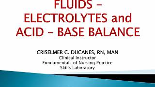 FUNDA RLE Fluids amp Electrolytes and Acidbase Balance [upl. by Hiroko28]