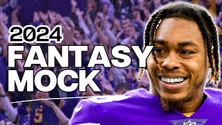 A 2024 Fantasy Football Mock Draft our FIRST of the year [upl. by Elttil]