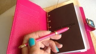 Review of Louis Vuitton Agenda PMwallet use and LV pen [upl. by Arerrac63]