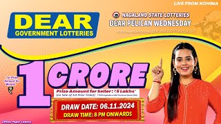 DEAR PELICAN WEDNESDAY WEEKLY DEAR 8 PM ONWARDS DRAW DATE 06112024 NAGALAND STATE LOTTERIES [upl. by Ynove508]