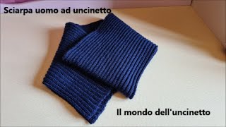 TUTORIAL sciarpa da uomo facile ad uncinetto [upl. by Vivi]