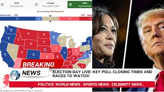 Election Day Live Key Poll Closing Times and Races to Watch [upl. by Azila]