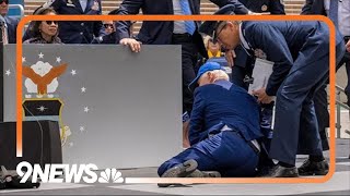 Biden falls down during Air Force Academy graduation ceremony [upl. by Ittam]