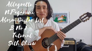 Allegretto  NPaganini  Abrsm Guitar Grade 4  List B No 1  Tutorial  Seth Chiow [upl. by Connor198]