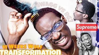 MUST WATCH CRAZY 360 WAVES HAIRCUT TRANSFORMATION  END OF 11 WEEKS WOLF CHALLENGE HD 2018 [upl. by Essilem]