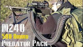 Firing the M240 Machine Gun w 500 Round Ammo Backpack [upl. by Nivlak]