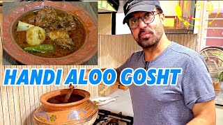 Aloo Gosht maa jee ki recipe  janrambo  sahibarambo  food  entertainment [upl. by Areic]