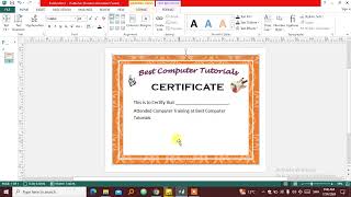 How To create a certificate in Publisher [upl. by Rekcut]