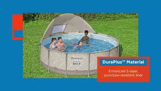 Bestway Steel Pro MAX 13 x 42quot Round Above Ground Pool Set with Canopy [upl. by Llezom]