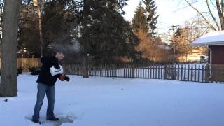 Wisconsins Polar Vortex causes boiling water to freeze midair in the cold [upl. by Anaigroeg254]