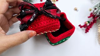 Caja 📦 sorpresa a crochet decoración navideña a crochet tutorial fácil bonito [upl. by Lavine]