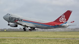 90 Departures in 80 mins at Amsterdam Schiphol Polderbaan runway 36L Planespotting in 4K [upl. by Ahseiuqal]