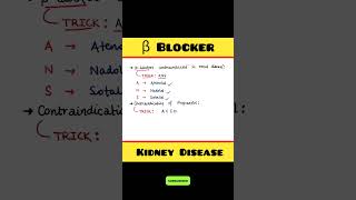 Propranolol contraindications and beta blockers contraindicated in Renal disease ytshorts [upl. by Kaycee]