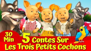 🔴 Les Trois Petits Cochons Et Le Grand Méchant Loup 🐷🐺🔴 I Cinq Contes I Contes de fées français [upl. by Granny822]