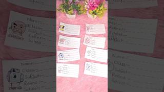 DIY Name labels for Notebook and Book paper crafting ideas viralshorts craft ytshorts ☺️👍 [upl. by Suolhcin]