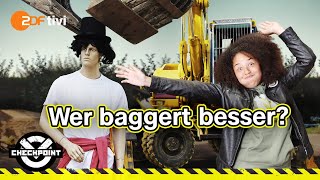 Jungs gegen Mädchen beim Baggerfahren Wer kann’s besser  Checkpoint ZDF [upl. by Reifel487]