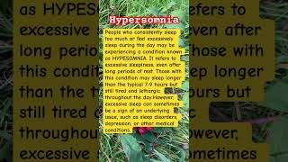 Do you know “Hypersomnia” [upl. by Llecrep753]