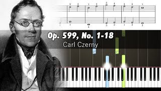 Czerny  Practical Exercises For Beginners No118  Piano Tutorial with Sheet Music [upl. by Laeno]