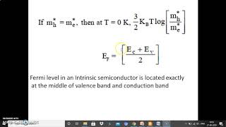 Fermi level in an Intrinsic semiconductor and Extrinsic semiconductors [upl. by Marla]