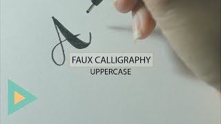 Calligraphy with Pen  UPPERCASE Letters AZ [upl. by Cherianne]