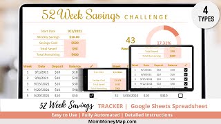 52 Week Savings Challenge Spreadsheet Google Sheets [upl. by Wittenburg798]