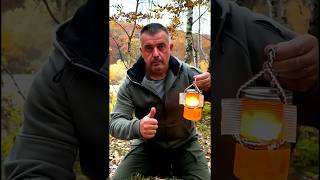 Survival Skills How to Make a LampHeater😇 survival camping Hifehacks [upl. by Kimberli]