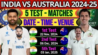 India vs Australia Series Schedule 202425  India Next Series Ind vs Aus Test Series 2024 Schedule [upl. by Junie]