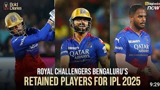 RCB retained players for IPL 2025 reaction on retaintion 📈 ipl2024 [upl. by Neirda]