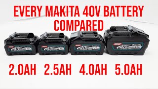 Makita 40v Max Complete Battery Line Up  20Ah VS 25Ah VS 40Ah VS 50Ah Which is best [upl. by Alor]