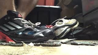 Wrecking Adidas And Nike Shox Running Shoes  2 [upl. by Sobmalarah]