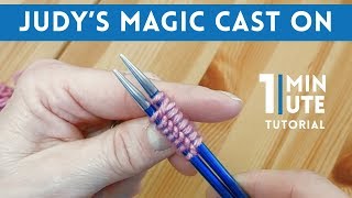 Judys Magic Cast On  Quick 1 Minute Knitting Tutorial [upl. by Honeywell]