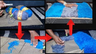 How to make a doormat at home  diy doormat  doormat ideas  fluffy shaggy doormat ideas  diy [upl. by Sherburne911]