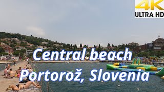 Portorož beach Slovenia  Central beach [upl. by Nuj903]