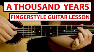 Christina Perri  A Thousand Years  Fingerstyle Guitar Lesson Tutorial How to Play Fingerstyle [upl. by Leonardi]