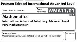 IAL P1 January 2023 Question Paper solution Edexcel WMA1101 Pure Mathematics 1 P1 [upl. by Ashli]