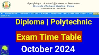 Diploma Exam TimeTable October 2024 Tentative Released [upl. by Ener]