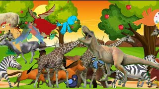 Dinosaur stampede running registan l Animal walking l Animal crossing l Navel cartoon [upl. by Ytsihc248]