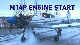 M14P Engine start in slow motion [upl. by Ayet]