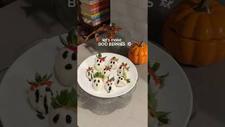 an easy last minute treat to make for Halloween 👻🍓 fallrecipe halloweendesserts halloween [upl. by Anamor]