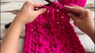 How to knit a Chunky Scarf super quick 14 stitches only  So Woolly [upl. by Loraine]