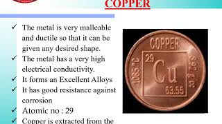 CH 4 NON FERROUS METALS amp ALLOY LECTURE 21Topic 401 COPPER AND ITS ALLOYS [upl. by Stockmon]