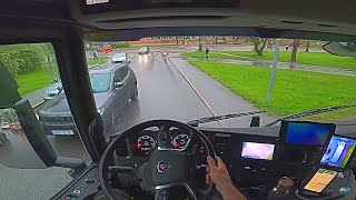 Electric truck driving POV  Scania p360 hybrid  Blackeberg to Sundbyberg [upl. by Aeynod]