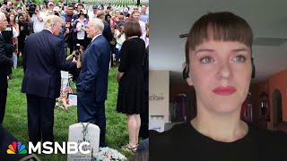 Desecrated by Donald Trump Widow of former marine calls out Trump’s Arlington photoop [upl. by Maillil859]