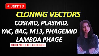 types of vector COSMIDPLASMIDM13LAMBDA PHAGE  YACBAC [upl. by Aihseyk]