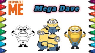 How to Draw Mega Minion Dave  Despicable Me 4  Painting and Coloring for Kids [upl. by Omari]