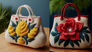 Cute knitted shoulderhand bags with wool share ideas crochet bag design [upl. by Niel]