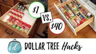 DOLLAR TREE HACKS to organize spice drawers  cabinets [upl. by Kelly]