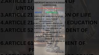 Articles In Indian Constitution ytshorts shorts [upl. by Fox]